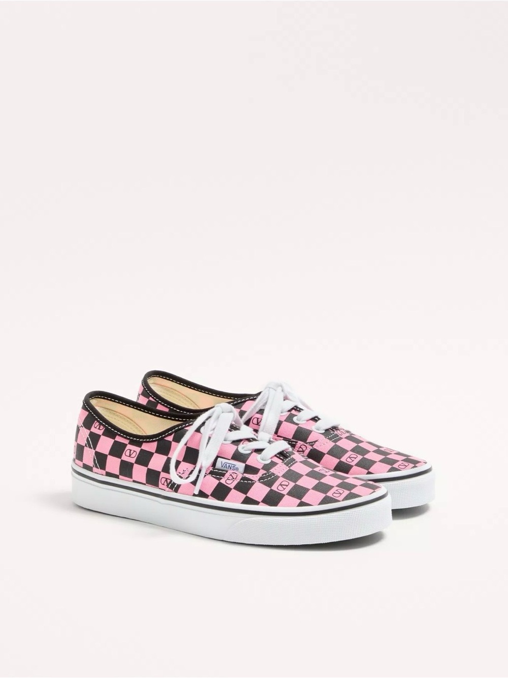 Valentino & Vans Collaboration: Pink/Black Checkered Sneakers, size 9